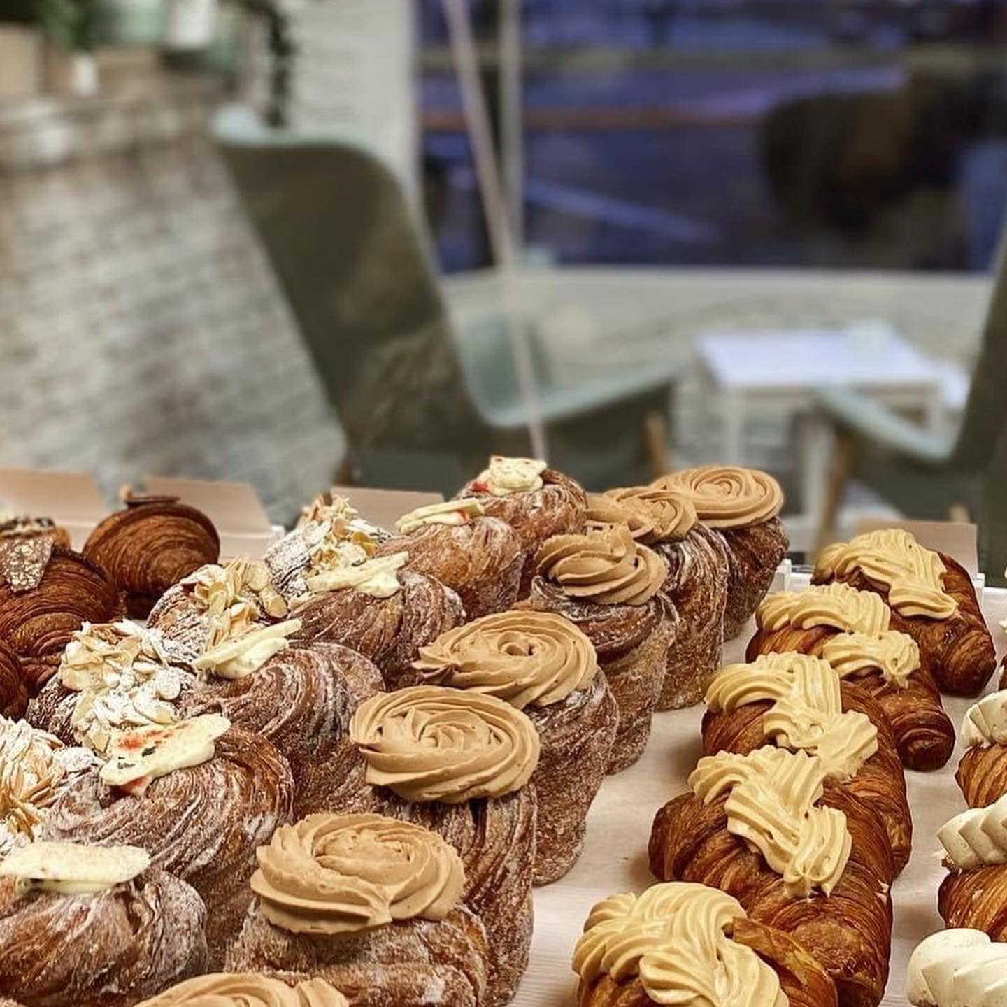 Freshly baked croissants at the qualicum beach farmers market.